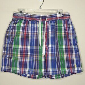 Polo Ralph Lauren Madras Plaid Cotton Blend Swim Trunks L